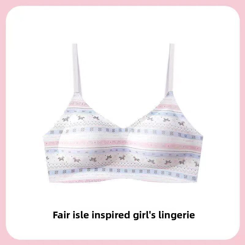 Бесшовный бюстгальтер в стиле Fair Isle для маленькой груди, беспроводной, с пуш-ап, с фиксированной чашкой, для девочек-подростков, удобное женское нижнее белье m
Бесшовный бюстгальтер в стиле Fair Isle для маленькой груди, беспроводной, с пуш-ап, с фиксированной чашкой, для девочек-подростков, удобное женское нижнее белье m