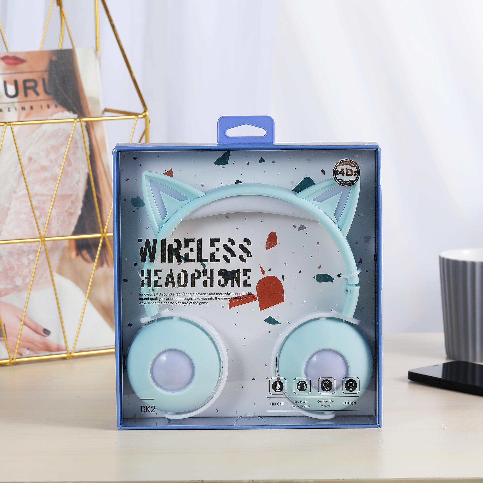 Cross-border LED Color-Changing Bluetooth Headphones: Foldable Meow Star Design by KEEKA Qika
Cross-border LED Color-Changing Bluetooth Headphones: Foldable Meow Star Design by KEEKA Qika