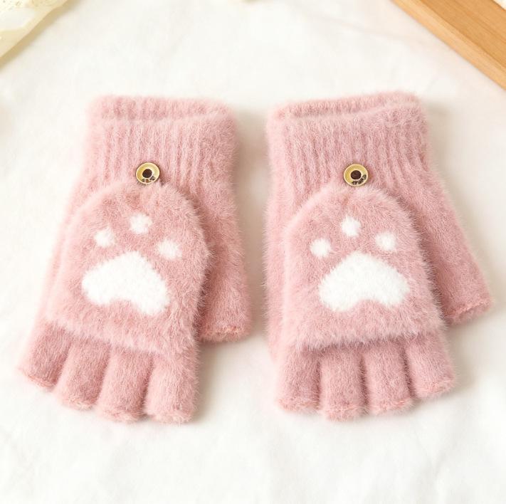 Зимові рукавички без пальців з штучного хутра норки з флісовою підкладкою у вигляді котячих лапок, теплі та захищені від холоду
Зимові рукавички без пальців з штучного хутра норки з флісовою підкладкою у вигляді котячих лапок, теплі та захищені від холоду