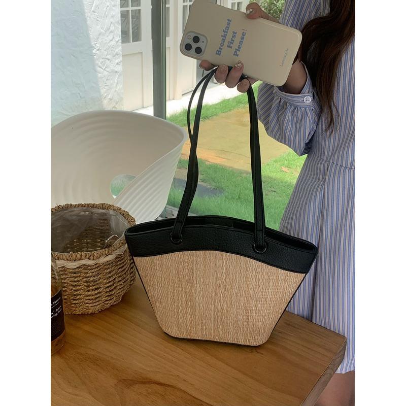 Retro straw woven bag women s vacation beach wind casual versatile vegetable basket shoulder bag fashion woven bag чёрный
Retro straw woven bag women s vacation beach wind casual versatile vegetable basket shoulder bag fashion woven bag чёрный