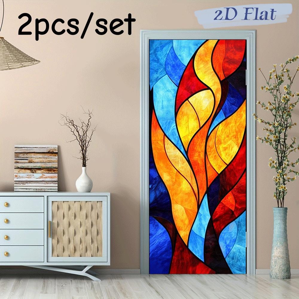 2pcs Colorful Glass Art Style Door Stickers Modern Abstract Flame Pattern Decorative Stickers Living Room Bedroom Doors and Wind (as the picture,38.5x200cmx2)
2pcs Colorful Glass Art Style Door Stickers Modern Abstract Flame Pattern Decorative Stickers Living Room Bedroom Doors and Wind (as the picture,38.5x200cmx2)