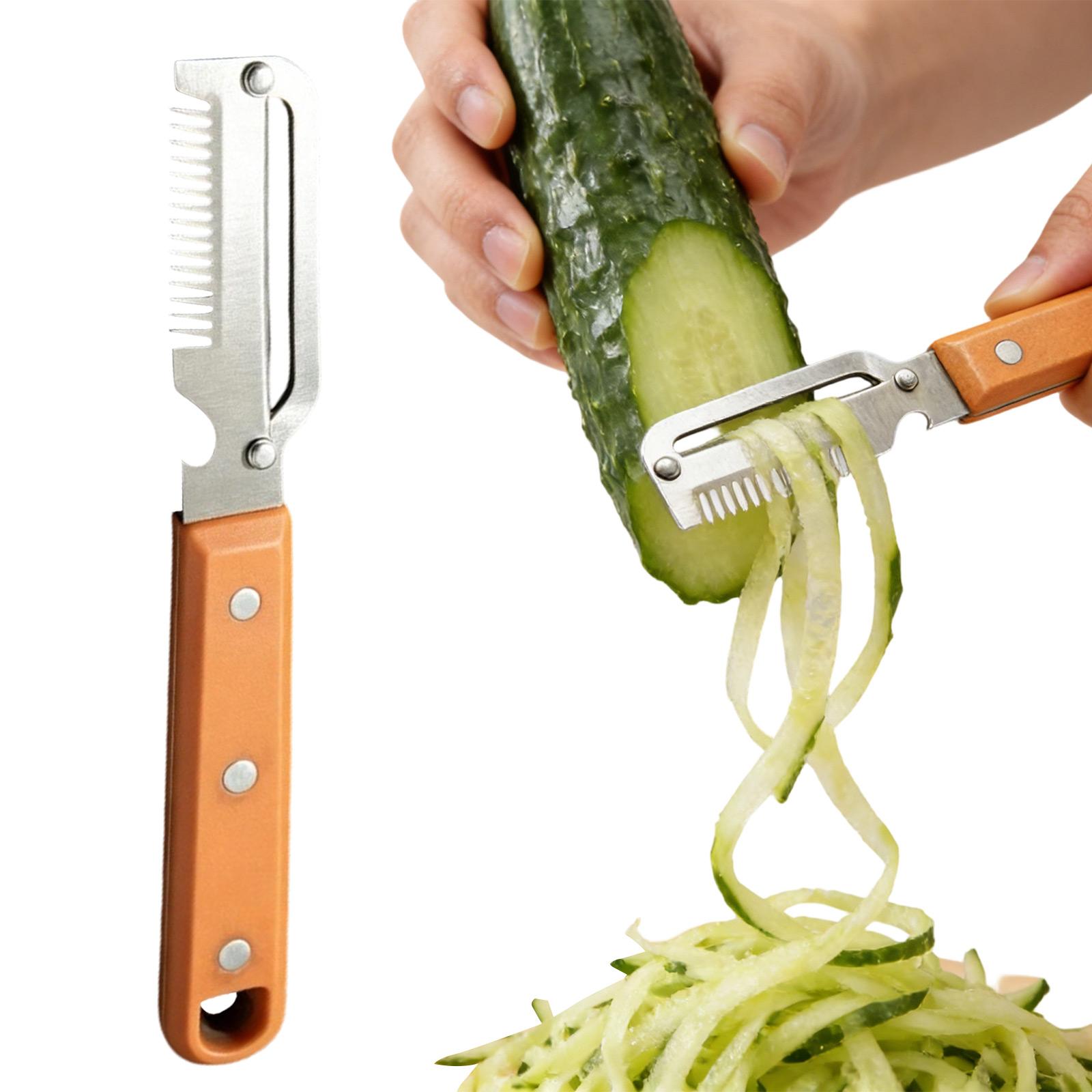 Multifunctional Vegetable Peeler Stainless Steel Thick Fruit Peeler with Handle for Peeling Fruits and Cutting Green Onions Kitchen Tool One Size
Multifunctional Vegetable Peeler Stainless Steel Thick Fruit Peeler with Handle for Peeling Fruits and Cutting Green Onions Kitchen Tool One Size