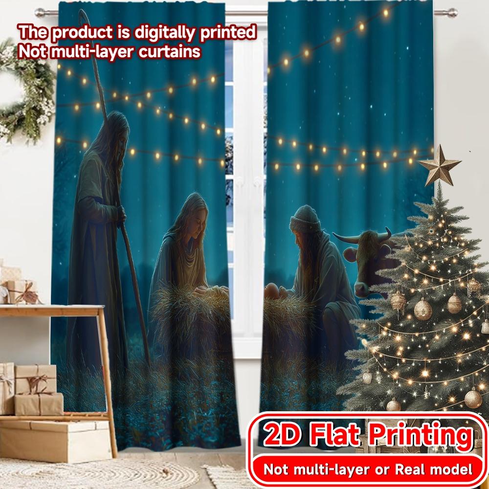 Flat Printing Curtains Without Rod Christmas Nativity Scene April Fools Is Day Holiday Digital Set Of 2 Made Polyester W100*H70(CM)-Hooks&2PCS
Flat Printing Curtains Without Rod Christmas Nativity Scene April Fools Is Day Holiday Digital Set Of 2 Made Polyester W100*H70(CM)-Hooks&2PCS
