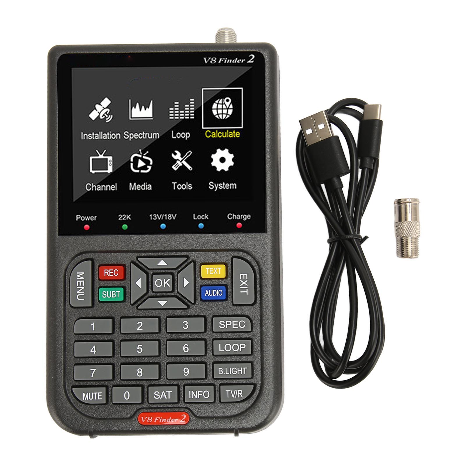 V8 Finder 2 Сатфайндер Вимірювач сигналу 3,5-дюймовий HD РК-дисплей 4000 мАг USB 2.0 DVB-S2XS2S MPEG-24
V8 Finder 2 Сатфайндер Вимірювач сигналу 3,5-дюймовий HD РК-дисплей 4000 мАг USB 2.0 DVB-S2XS2S MPEG-24