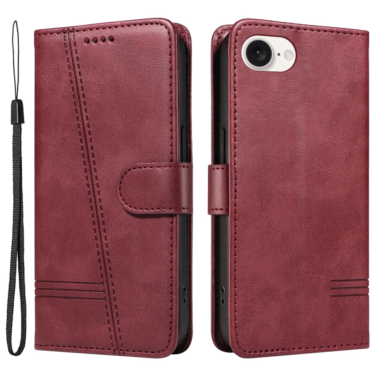 Чехол-кошелек из кожи с откидной крышкой для iPhone 16e с ремешком для руки Wine Red
Чехол-кошелек из кожи с откидной крышкой для iPhone 16e с ремешком для руки Wine Red