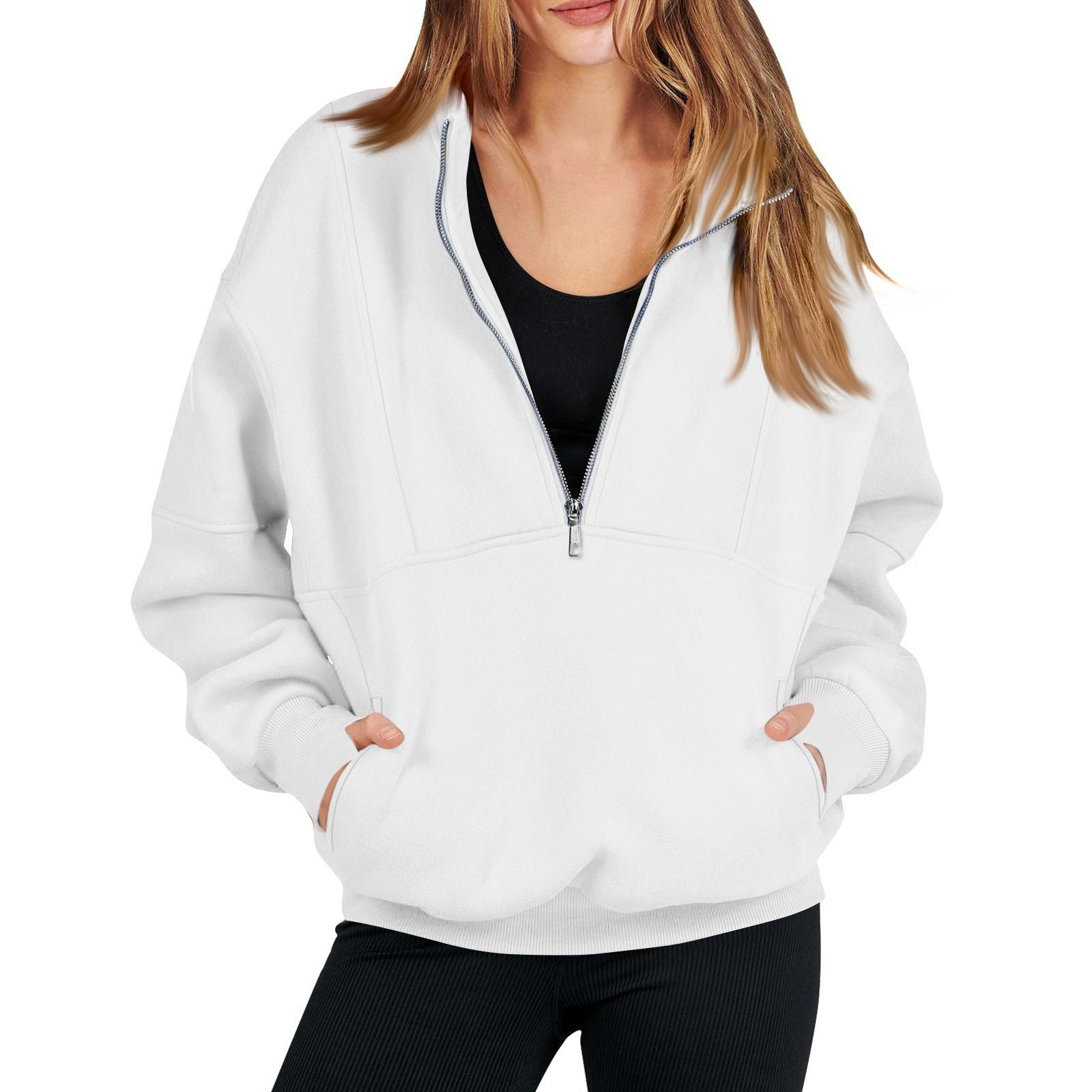 Женская модная однотонная повседневная толстовка с длинными рукавами и карманом на молнии XL белый
Женская модная однотонная повседневная толстовка с длинными рукавами и карманом на молнии XL белый