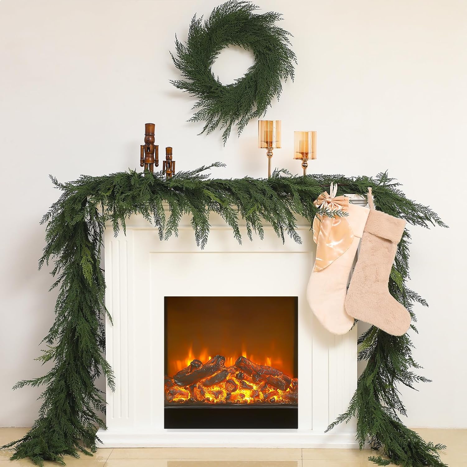 6 ft Artificial Cedar Garland - Green Faux Christmas Decoration for Table, Mantel, Wall 6 ft
6 ft Artificial Cedar Garland - Green Faux Christmas Decoration for Table, Mantel, Wall 6 ft