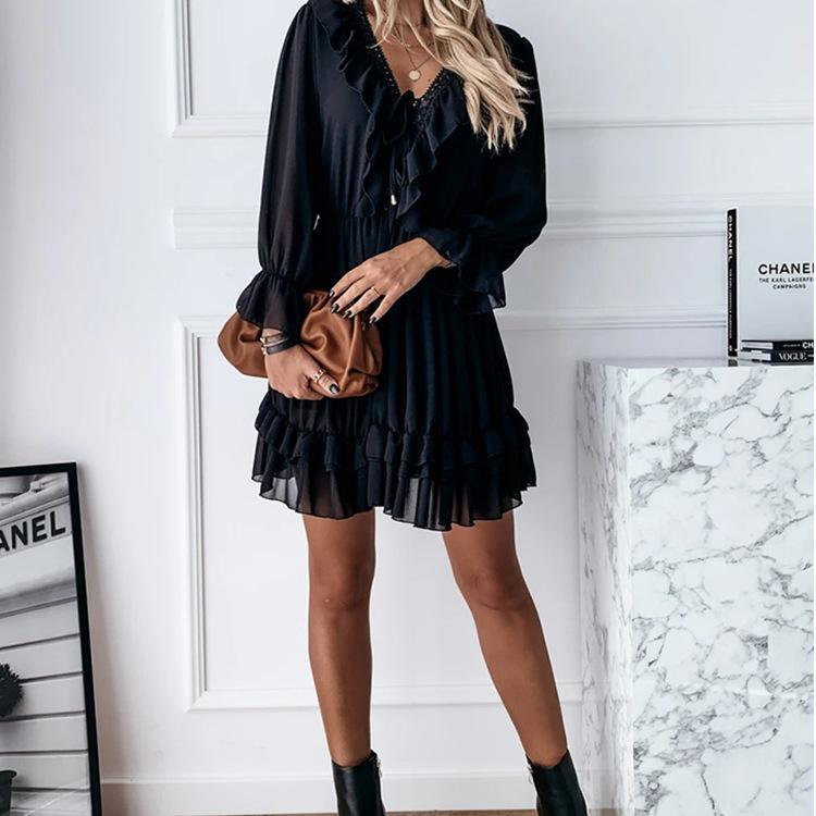 Новые женские праздничные плиссированные мини-платья с длинным рукавом, сексуальное вечернее платье-туника с глубоким V-образным вырезом, платья больших размеров M чёрный
Новые женские праздничные плиссированные мини-платья с длинным рукавом, сексуальное вечернее платье-туника с глубоким V-образным вырезом, платья больших размеров M чёрный