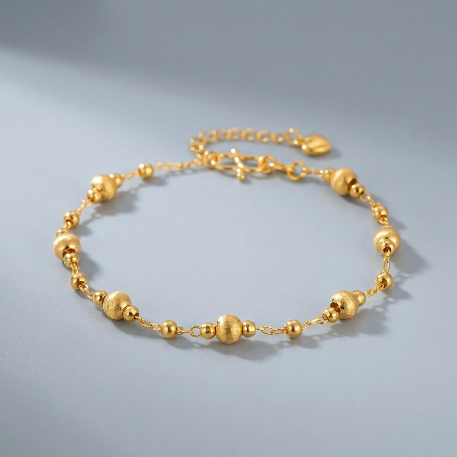 18K Gold Plated Brushed Bead Bracelet for Women High Quality Beads Chain Bracelets Trendy Jewelry Gifts
18K Gold Plated Brushed Bead Bracelet for Women High Quality Beads Chain Bracelets Trendy Jewelry Gifts