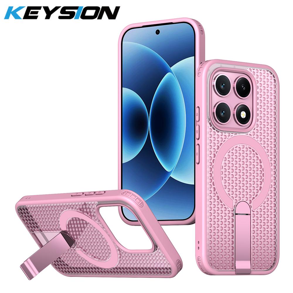 KEYSION Hollow Heat Dissipation Magnetic Case for MagSafe for Xiaomi 17 Cooling Hide Stand Shockproof Phone Cover for Xiaomi 17 for Xiaomi 17 рожевий
KEYSION Hollow Heat Dissipation Magnetic Case for MagSafe for Xiaomi 17 Cooling Hide Stand Shockproof Phone Cover for Xiaomi 17 for Xiaomi 17 рожевий