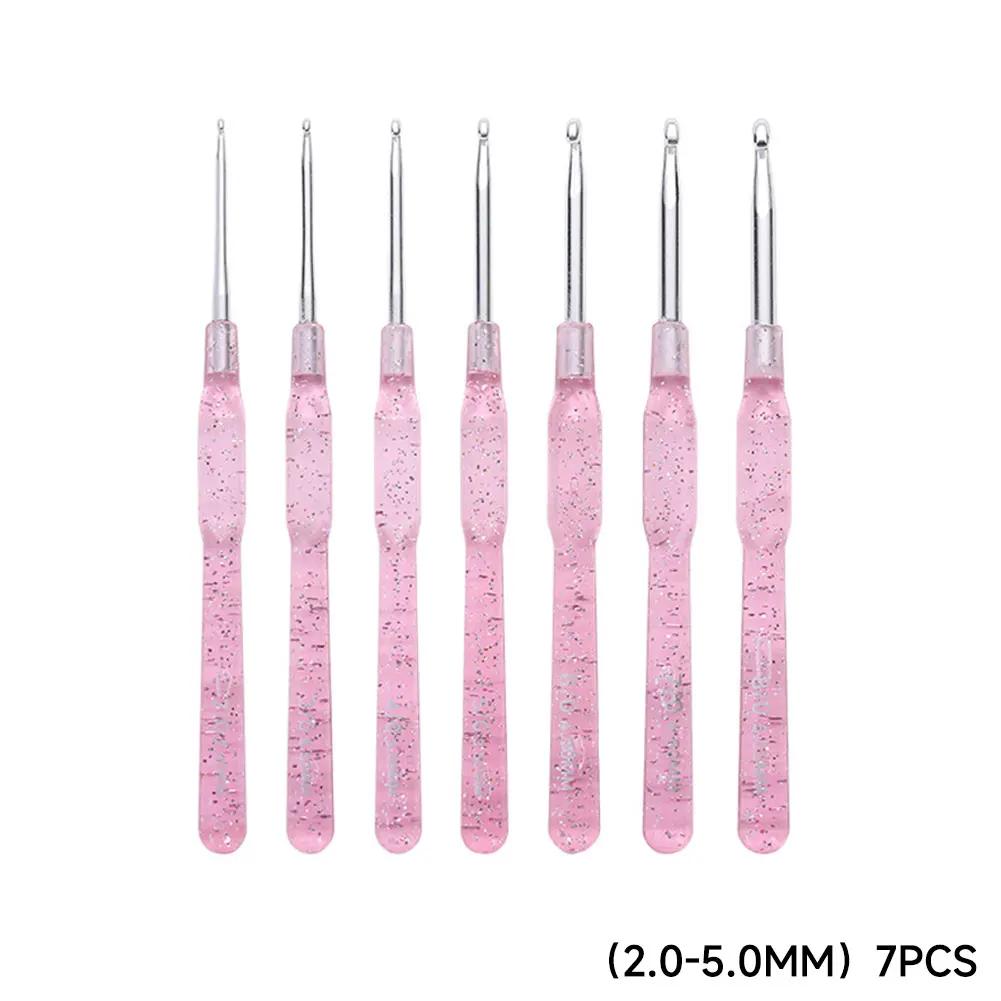 Handmade Weaving Craft Tools 7Pcs Colorful Clear Handles Aluminum Crochet Hooks Set 2.0-5.0mm Single Head DIY Knitting Needles рожевий
Handmade Weaving Craft Tools 7Pcs Colorful Clear Handles Aluminum Crochet Hooks Set 2.0-5.0mm Single Head DIY Knitting Needles рожевий