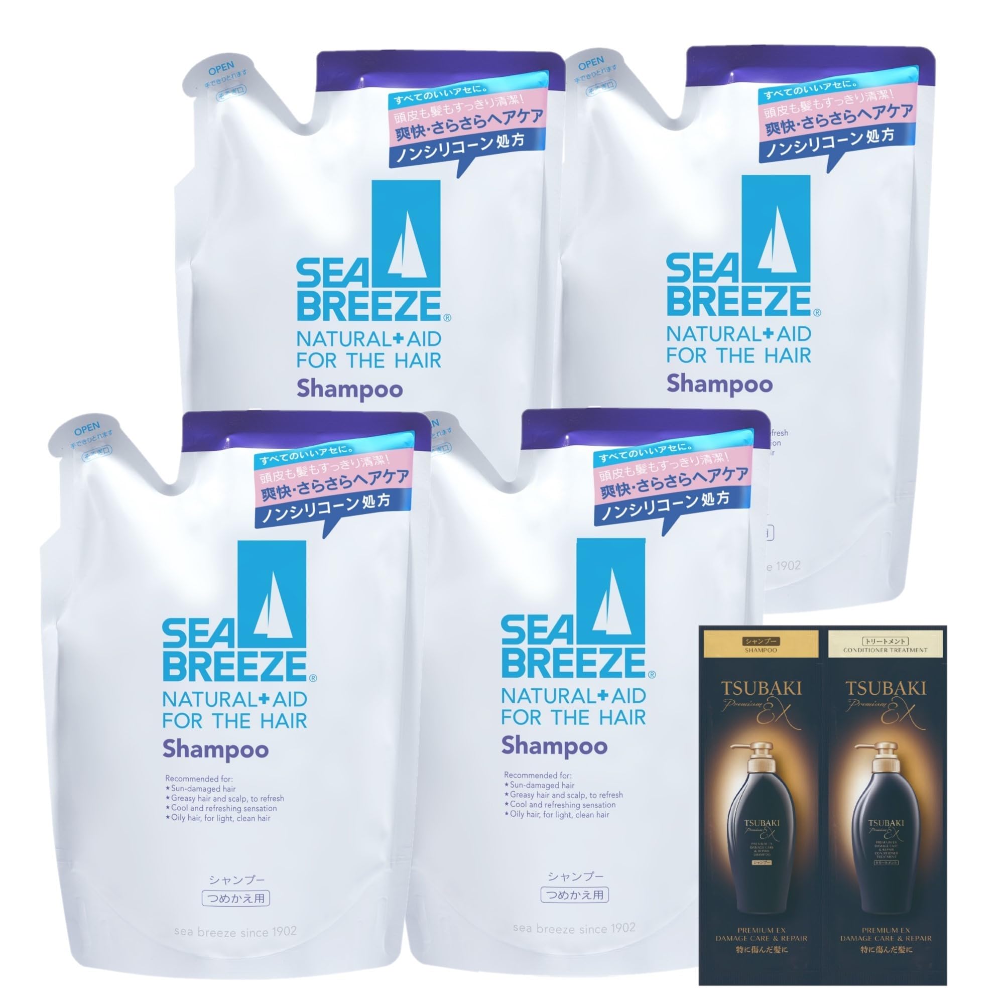 SEABREEZE Shampoo Refill 400mL x 4 + Bonus Smooth Sweat Men Women Sticky Sweat Dirt Refreshing Refill
SEABREEZE Shampoo Refill 400mL x 4 + Bonus Smooth Sweat Men Women Sticky Sweat Dirt Refreshing Refill