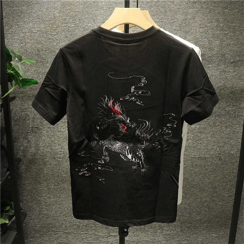 Men s White Qilin Embroidery T-Shirt Chinese Style Casual Cotton Short Sleeve Top S чёрный
Men s White Qilin Embroidery T-Shirt Chinese Style Casual Cotton Short Sleeve Top S чёрный