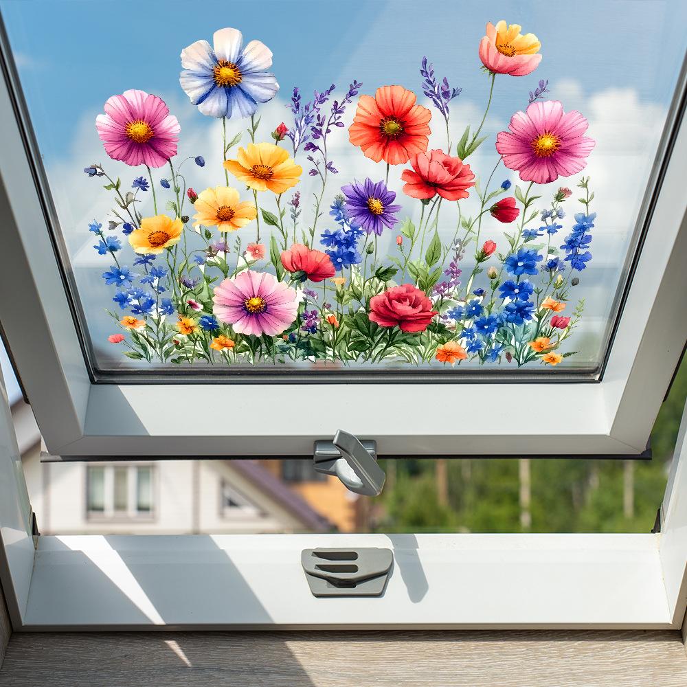 Colorful Floral Balcony Glass Window Home Beautification and Decoration Static Electricity Window Stickers
Colorful Floral Balcony Glass Window Home Beautification and Decoration Static Electricity Window Stickers