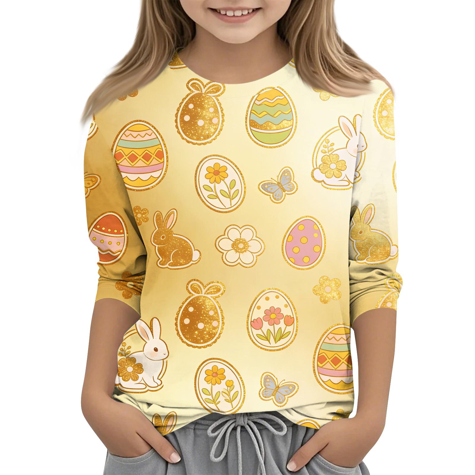 Children s Seven Quarter Sleeve Easter Print Round Neck Print Casual Top 160 жовтий
Children s Seven Quarter Sleeve Easter Print Round Neck Print Casual Top 160 жовтий