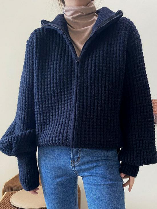 Женский трикотажный кардиган на молнии с высоким воротником Осень/Зима 2025 - Свободный крой, однотонный, пальто в простом стиле Small темно-синий
Женский трикотажный кардиган на молнии с высоким воротником Осень/Зима 2025 - Свободный крой, однотонный, пальто в простом стиле Small темно-синий