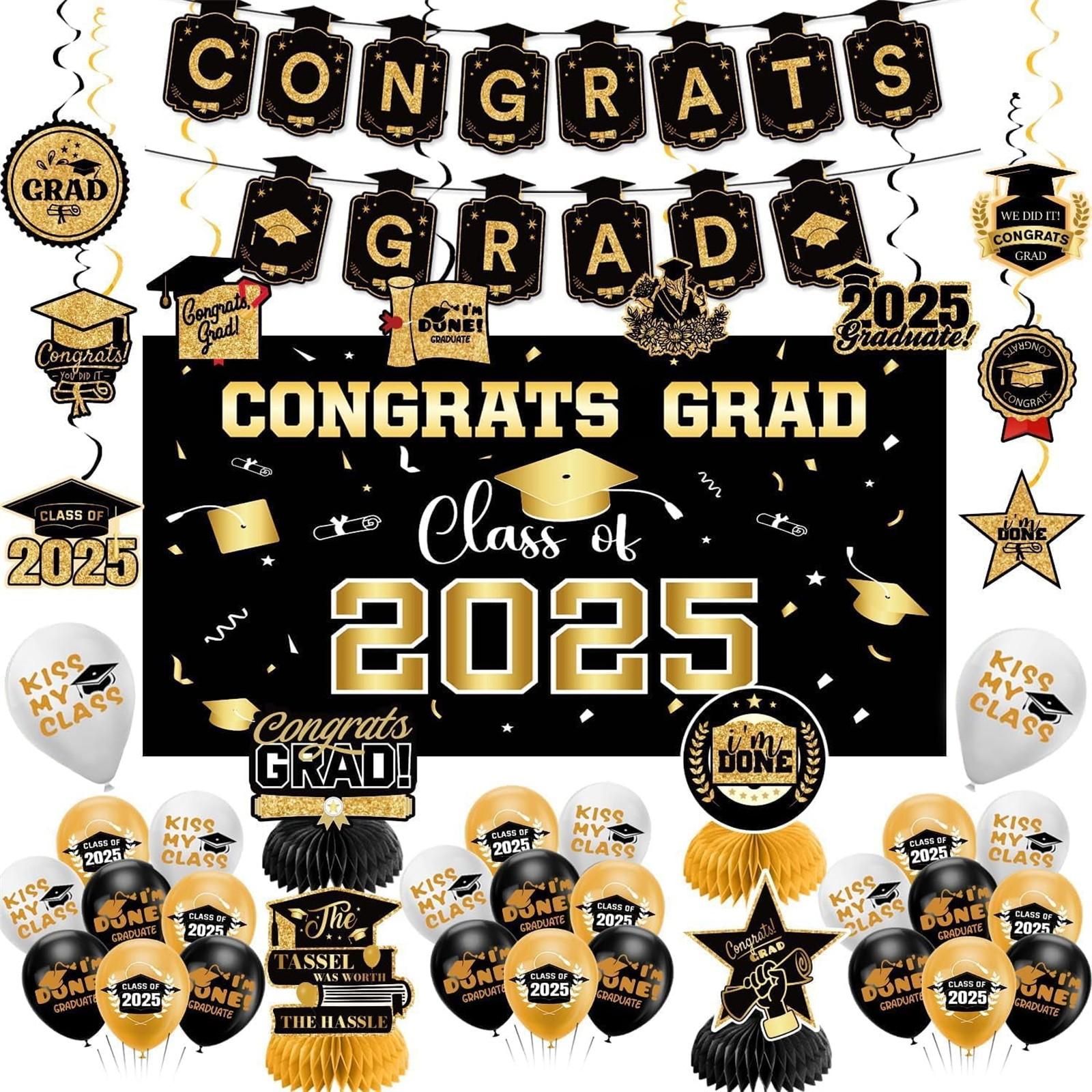 Graduation Decorations Blue Themed Set - Congrats Grad Banner, Class Of 2025 , Balloons & Streamers Kit - Complete Party Supplies For High School & One Size
Graduation Decorations Blue Themed Set - Congrats Grad Banner, Class Of 2025 , Balloons & Streamers Kit - Complete Party Supplies For High School & One Size