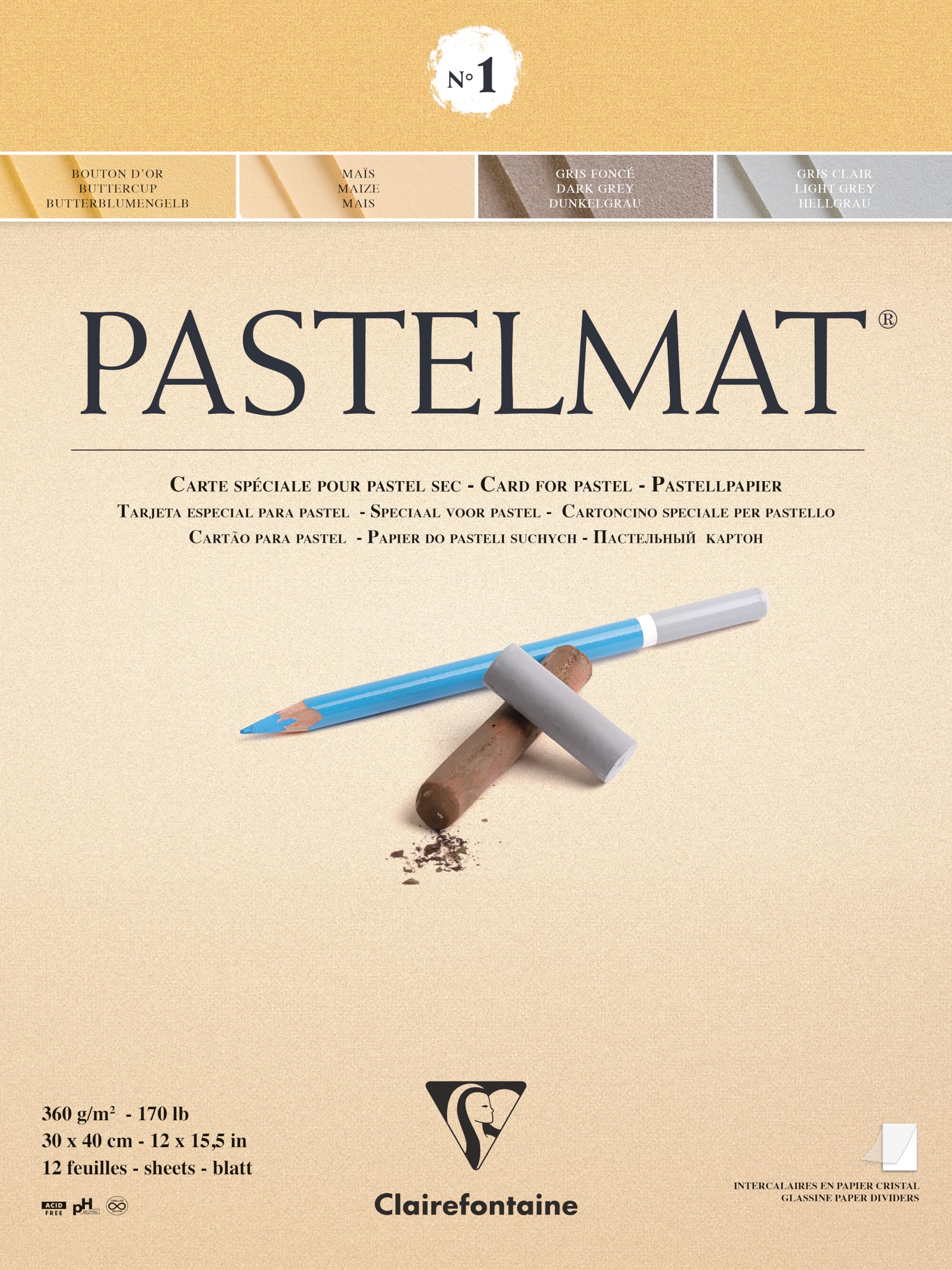 Clairefontaine Pastel Mat Block 30x40 см 12 листов бумаги пастельный карандаш цветной карандаш Clairefontaine cf96018 № 1 360 г/м² бескислотный бескислотный
Clairefontaine Pastel Mat Block 30x40 см 12 листов бумаги пастельный карандаш цветной карандаш Clairefontaine cf96018 № 1 360 г/м² бескислотный бескислотный