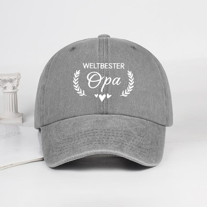 “WORLD S BEST Grandpa” Laurel Leaf Heart Print Washed Baseball Cap Warm Retro Fashion Trend Perfect Grandpa Gift for Daily Commu сірий
“WORLD S BEST Grandpa” Laurel Leaf Heart Print Washed Baseball Cap Warm Retro Fashion Trend Perfect Grandpa Gift for Daily Commu сірий