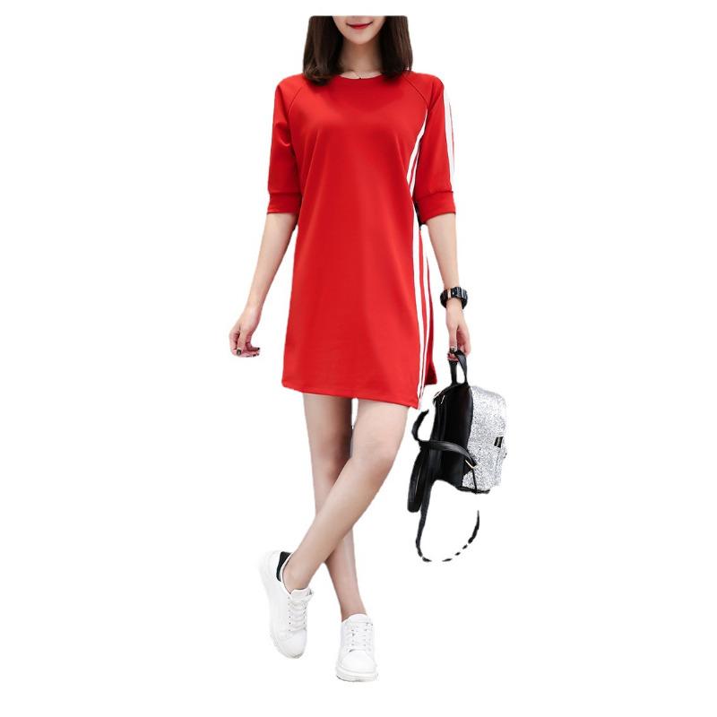 Summer New Korean Version of Seven-quarter Sleeves Casual Temperament Thin Medium and Long Irregular Dress Women s Clothing M красный
Summer New Korean Version of Seven-quarter Sleeves Casual Temperament Thin Medium and Long Irregular Dress Women s Clothing M красный