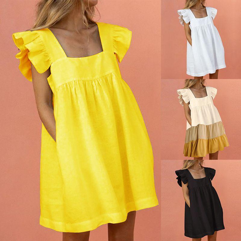Solid Dress Casual Loose Beach Dress Pure Color Dress Casual Loose Beach Dress Yellow M
Solid Dress Casual Loose Beach Dress Pure Color Dress Casual Loose Beach Dress Yellow M