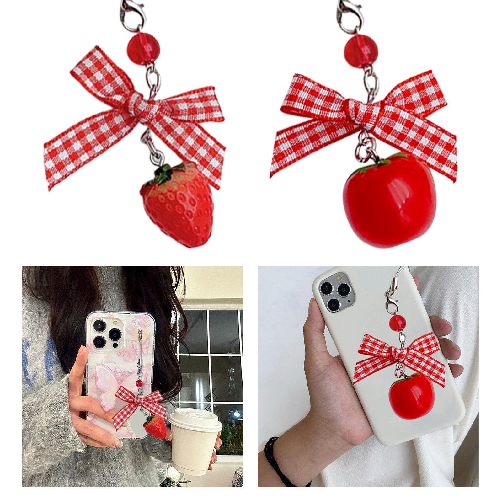 Strawberry Phone Jewelry Bowknot Phone Charm Cute Tomato Phone Strap Resin Material Bag Pendant Gift for Fashion Lover 2
Strawberry Phone Jewelry Bowknot Phone Charm Cute Tomato Phone Strap Resin Material Bag Pendant Gift for Fashion Lover 2