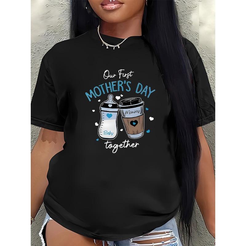 Polyester Short Sleeve T-Shirt for Mother s Day, First Mom and Coffee Cup Design, Lightweight Comfortable Wear for Home or Outings, 4XL чорний
Polyester Short Sleeve T-Shirt for Mother s Day, First Mom and Coffee Cup Design, Lightweight Comfortable Wear for Home or Outings, 4XL чорний