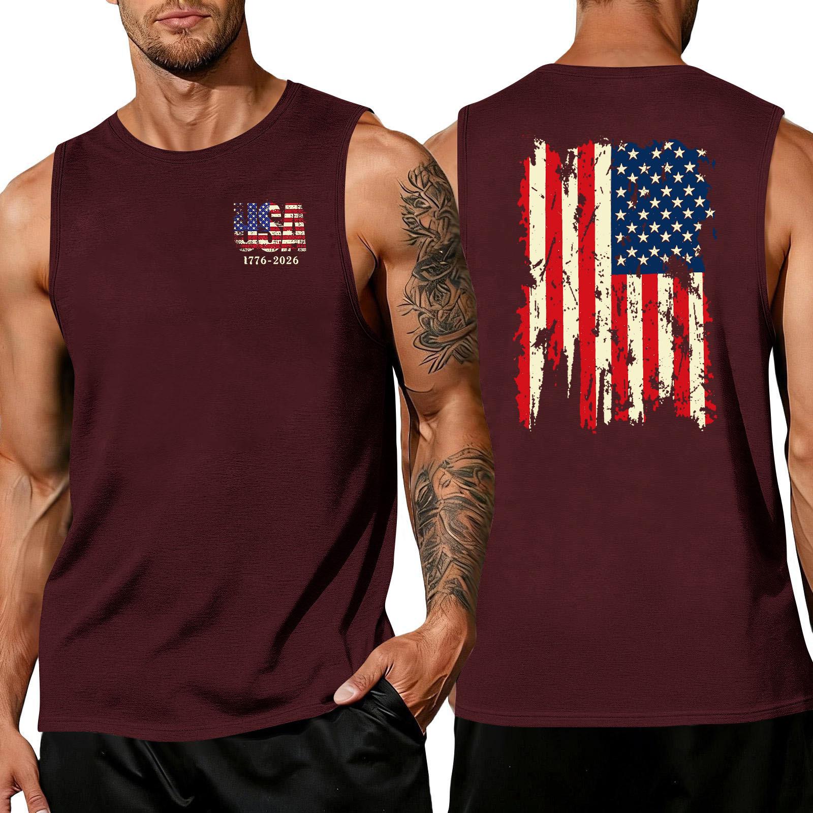 Men s Sleeveless Tank Top Casual Athletic Muscle Shirt Crew Neck Summer Workout Fitness Gym Tee USA Flag Print XXXXL винний
Men s Sleeveless Tank Top Casual Athletic Muscle Shirt Crew Neck Summer Workout Fitness Gym Tee USA Flag Print XXXXL винний