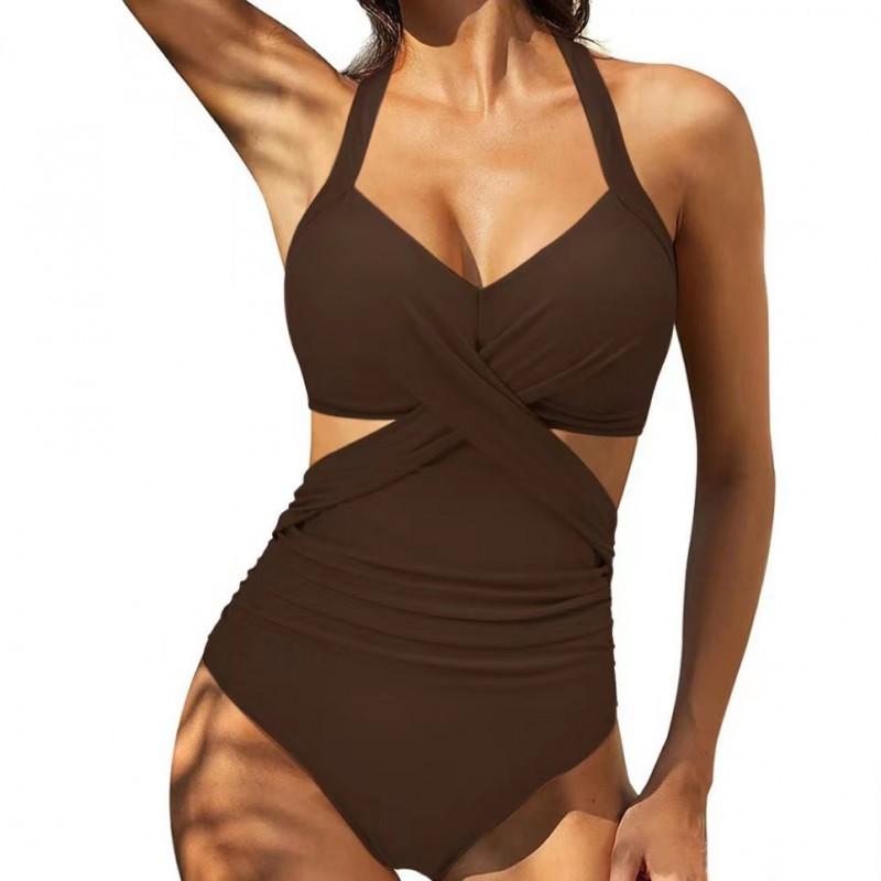 One-piece Swimsuit Colorful Printed Splicing Cross-piece Hollow-out Sexy Leaky Back S колір темно кави
One-piece Swimsuit Colorful Printed Splicing Cross-piece Hollow-out Sexy Leaky Back S колір темно кави