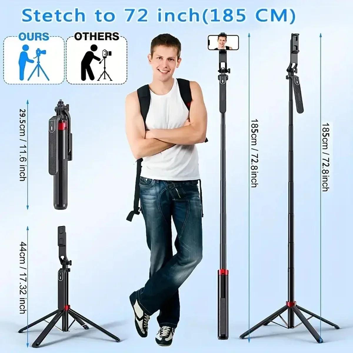 Portable camera tripod with wireless remote control and 360 ° rotation for video recording, video recording, and live streaming чорний
Portable camera tripod with wireless remote control and 360 ° rotation for video recording, video recording, and live streaming чорний