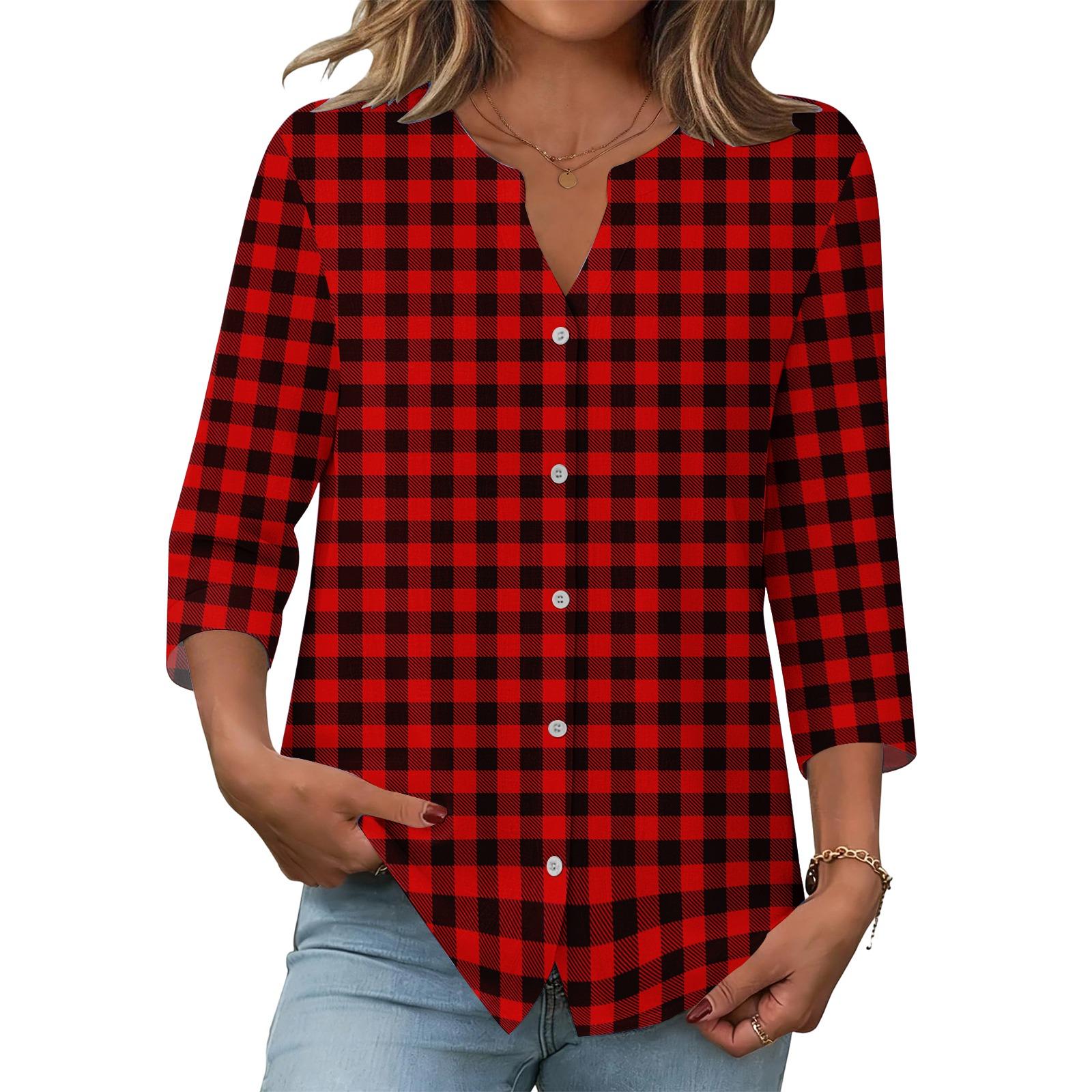Women s stylish casual striped checkered printed blouse XL червоний
Women s stylish casual striped checkered printed blouse XL червоний