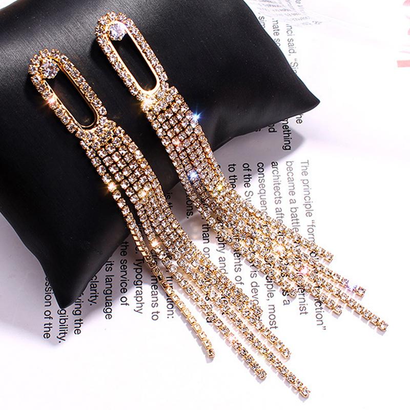 Fashion Long Tassel Full Rhinestone Drop Earrings for Women Shiny Crystal Water Drop Flowers Dangle Earring Party Jewelry Gifts
Fashion Long Tassel Full Rhinestone Drop Earrings for Women Shiny Crystal Water Drop Flowers Dangle Earring Party Jewelry Gifts