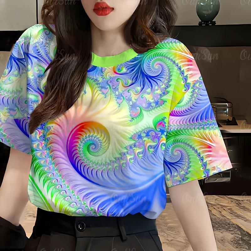 Summer Hot Sale Geometric Pattern 3D Print Short Sleeve round Neck T-Shirt Women s Fashionable Polyester Moisture Wicking Tee S
Summer Hot Sale Geometric Pattern 3D Print Short Sleeve round Neck T-Shirt Women s Fashionable Polyester Moisture Wicking Tee S