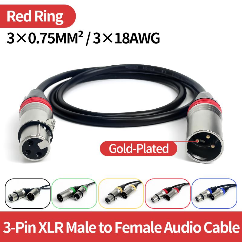 1M/2M/3M/5M/10M Gold-Plated 3-Pin XLR Male-Female Audio Cable - 3X0.75mm² (3X18AWG) Pure Copper Core for Professional Use 50CM
1M/2M/3M/5M/10M Gold-Plated 3-Pin XLR Male-Female Audio Cable - 3X0.75mm² (3X18AWG) Pure Copper Core for Professional Use 50CM
