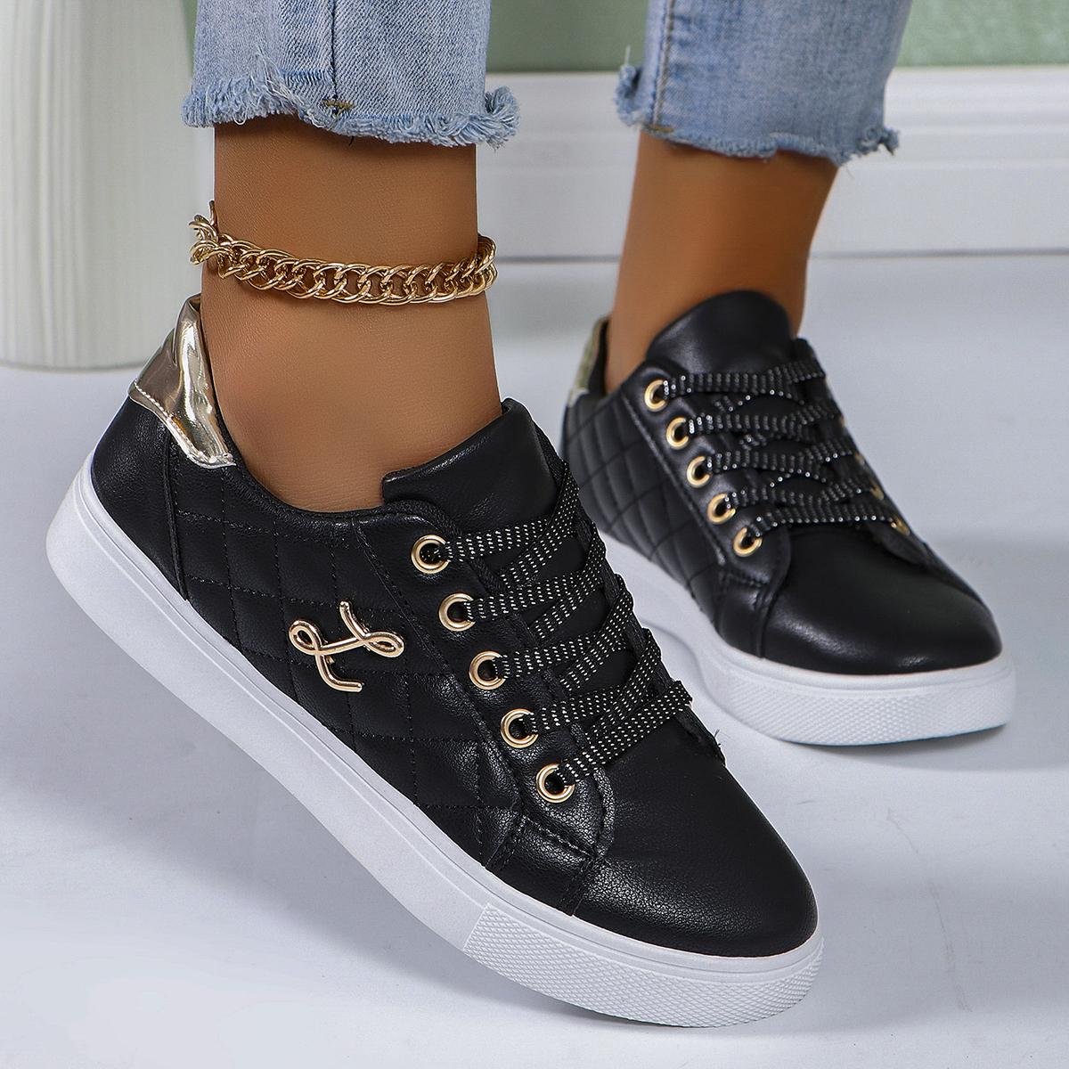 Женские кроссовки 2024 года, золотистые шнурки, плоская женская обувь с мягкой подошвой, повседневная прогулочная вулканизированная обувь, женские кроссовки Zapatos De Mujer 40 чёрный
Женские кроссовки 2024 года, золотистые шнурки, плоская женская обувь с мягкой подошвой, повседневная прогулочная вулканизированная обувь, женские кроссовки Zapatos De Mujer 40 чёрный