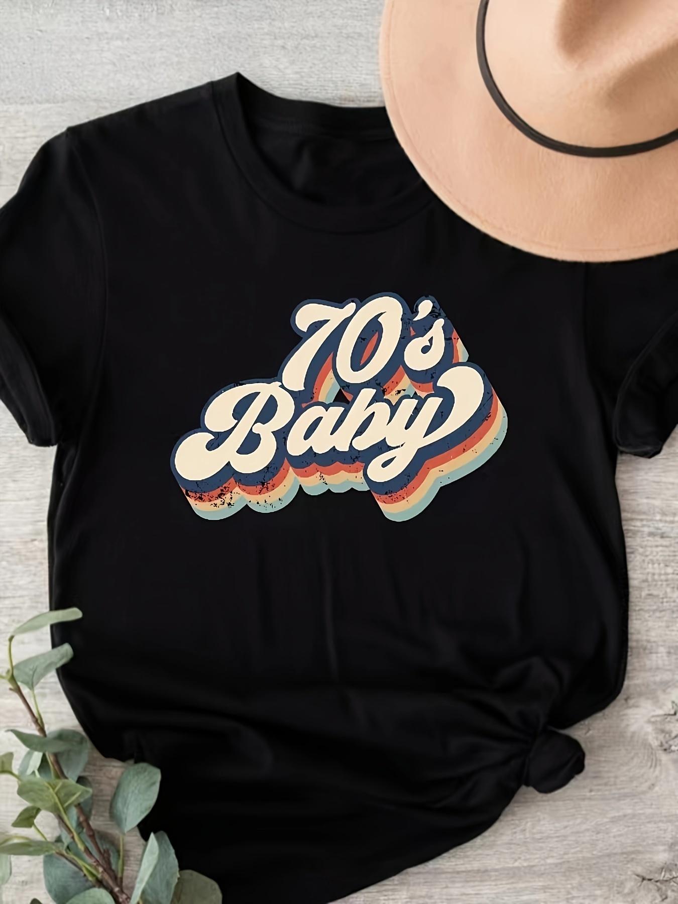 Womens 70s Retro Graphic Print Casual TShirt Black Round Neck Short Sleeve Tee Activewear for Comfort Ladies Summer Top 4XL
Womens 70s Retro Graphic Print Casual TShirt Black Round Neck Short Sleeve Tee Activewear for Comfort Ladies Summer Top 4XL