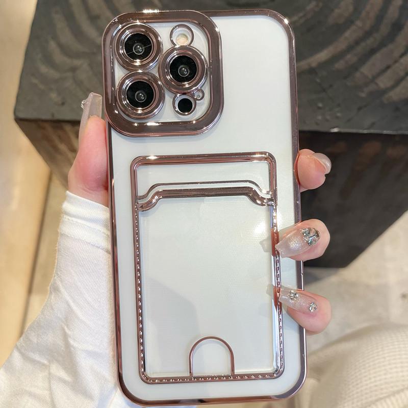 Electroplated Card Holder iPhone Case for iPhone 17, Compatible with Apple 15/16e, Transparent, Simple Design for 14/13/12, Fits Models 11/78. iPhone 13 Pro Max
Electroplated Card Holder iPhone Case for iPhone 17, Compatible with Apple 15/16e, Transparent, Simple Design for 14/13/12, Fits Models 11/78. iPhone 13 Pro Max