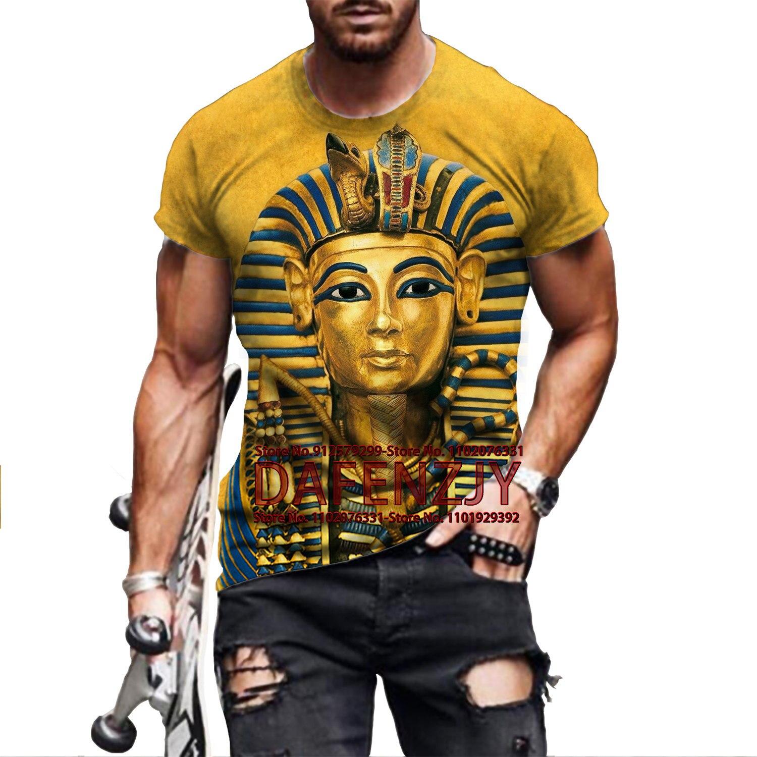Креативная модная футболка с 3D принтом в стиле ретро, египетская повседневная футболка с коротким рукавом и фараоном, мужской топ с круглым вырезом 
Креативная модная футболка с 3D принтом в стиле ретро, египетская повседневная футболка с коротким рукавом и фараоном, мужской топ с круглым вырезом