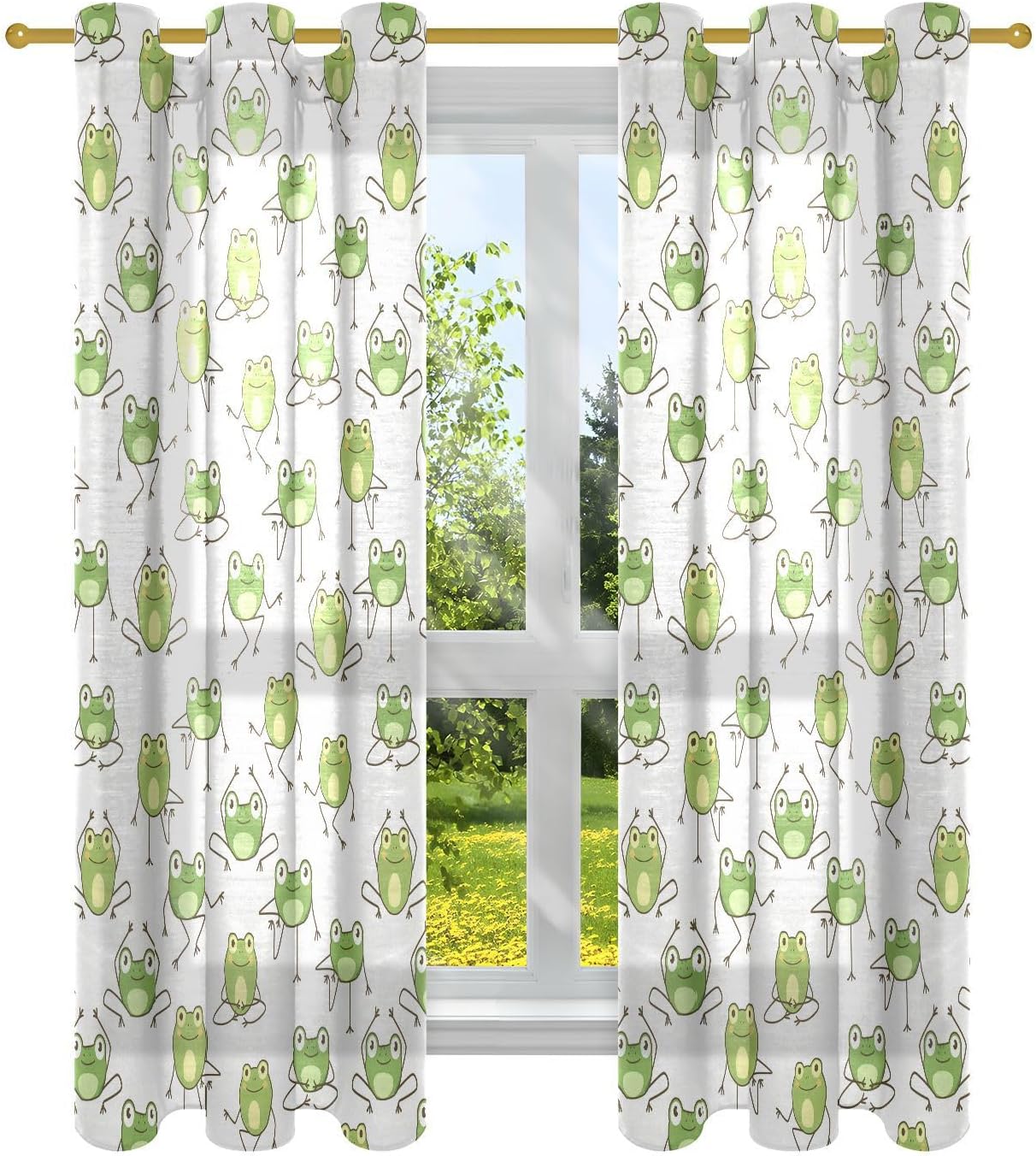 Kawaii Cartoon Frog Curtain Living Room Bedroom Dining Voile Drape Kitchen Window Tulle Curtains Home Essentials Sheer Polyester Ideal For Area W100*H130(CM)-Hooks&2PCS
Kawaii Cartoon Frog Curtain Living Room Bedroom Dining Voile Drape Kitchen Window Tulle Curtains Home Essentials Sheer Polyester Ideal For Area W100*H130(CM)-Hooks&2PCS