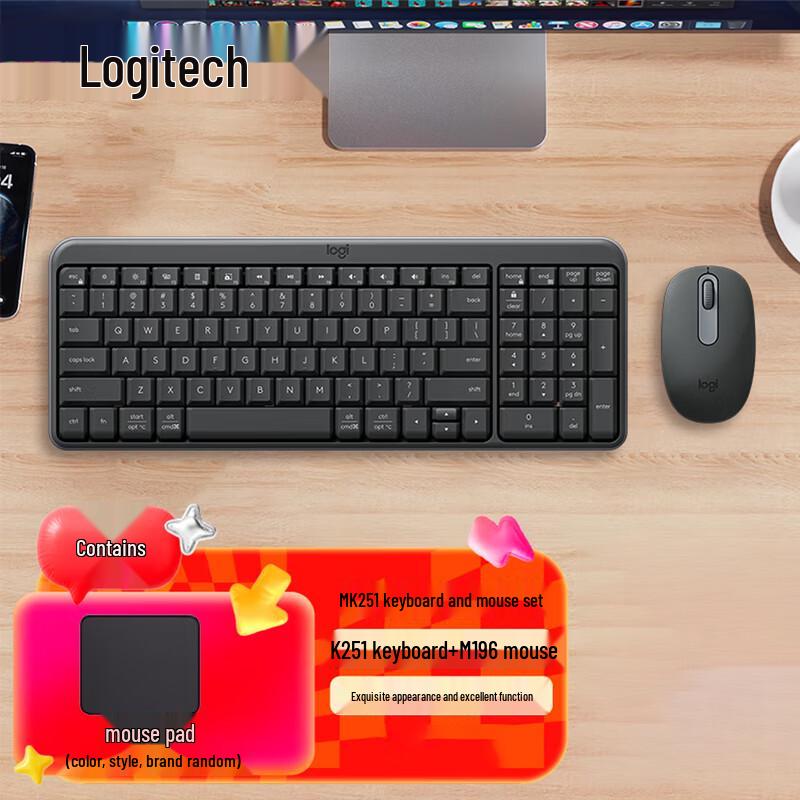 Logitech MK251 Wireless Bluetooth Keyboard Mouse Combo with Mouse Pad
Logitech MK251 Wireless Bluetooth Keyboard Mouse Combo with Mouse Pad