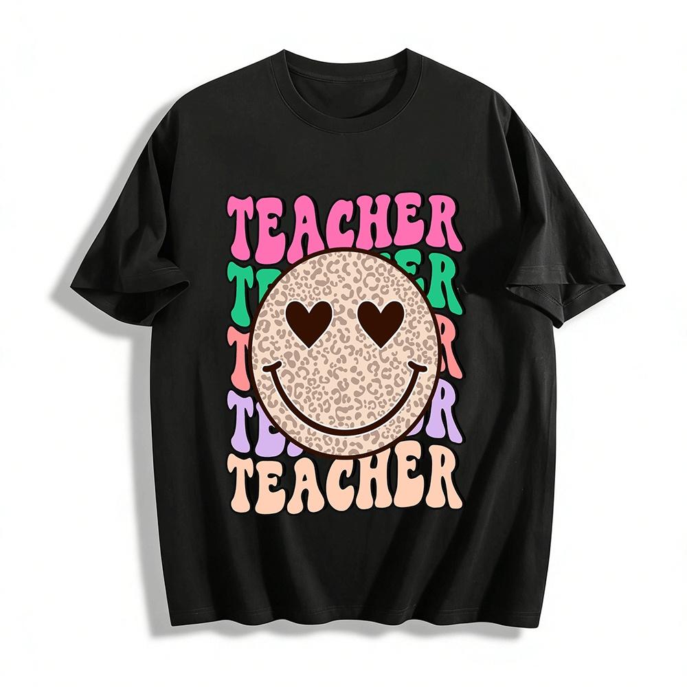 Retro Heart Eyes Leopard Print Teacher Themed Casual Top Pure cotton T-shirt 6XL
Retro Heart Eyes Leopard Print Teacher Themed Casual Top Pure cotton T-shirt 6XL