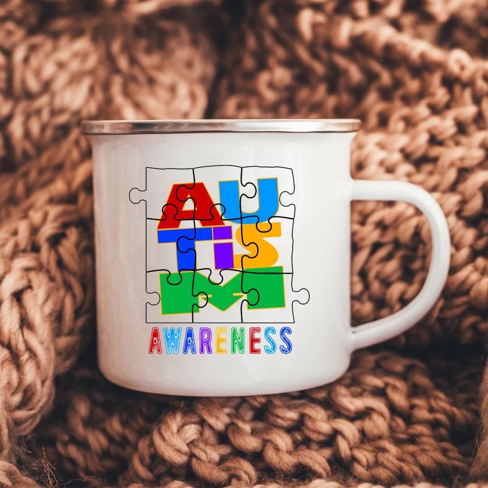 Autism Acceptance Awareness Cup Coffee Tea Enamel Mug Colored Puzzle Cup for People with Autism Awareness White Handled Cup 360ml
Autism Acceptance Awareness Cup Coffee Tea Enamel Mug Colored Puzzle Cup for People with Autism Awareness White Handled Cup 360ml