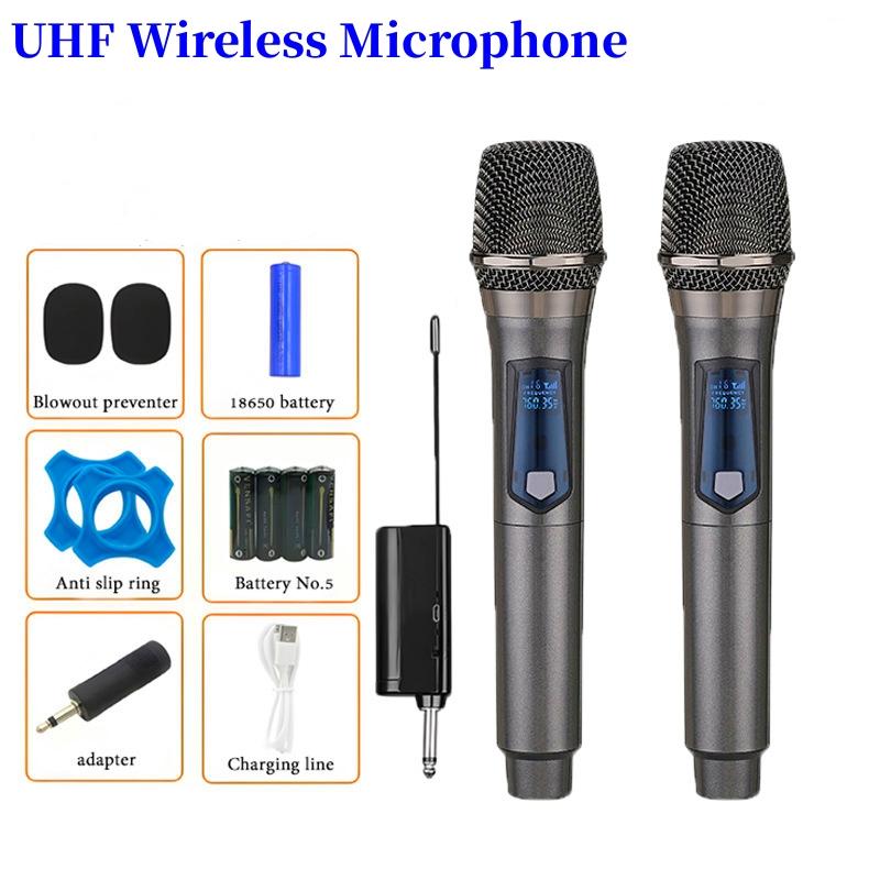 Профессиональный беспроводной двойной микрофон, перезаряжаемый портативный динамический караоке с приемником для развлечений на сцене
Профессиональный беспроводной двойной микрофон, перезаряжаемый портативный динамический караоке с приемником для развлечений на сцене