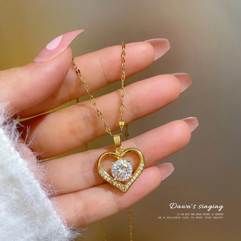 New Charm Heart Crystal Pendant Necklace for Women High Quality Gold Color Stainless Steel Zircon Collar Bride Jewelry Colorfast золотой
New Charm Heart Crystal Pendant Necklace for Women High Quality Gold Color Stainless Steel Zircon Collar Bride Jewelry Colorfast золотой