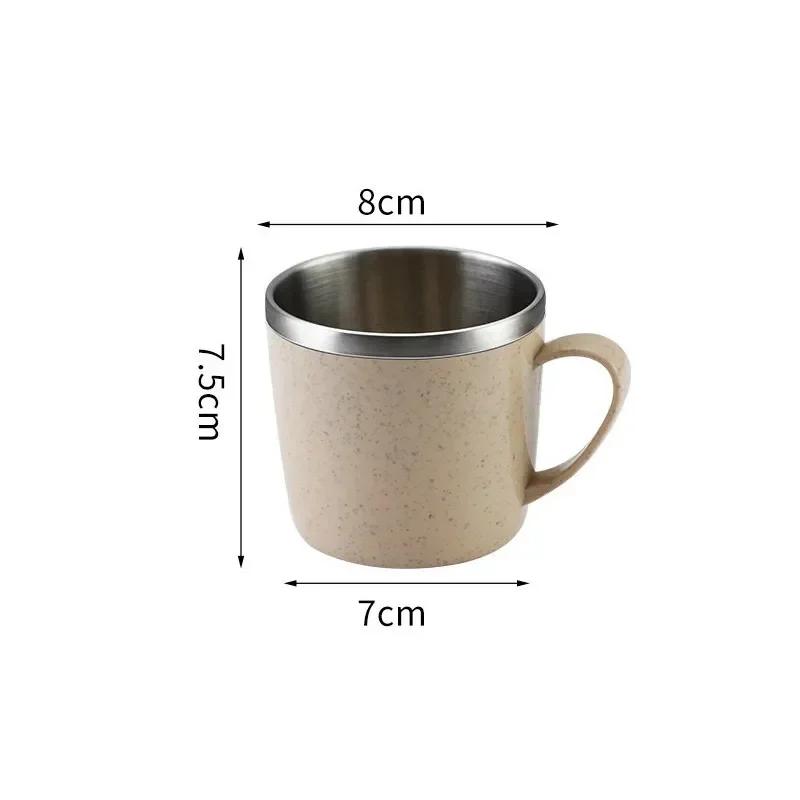 Stainless Steel Cups with Handle, Double Layer Anti-scalding Wheat Straw Small Water Cup, Office Coffee Milk Tea Drink Mugs 101-200ml бежевий
Stainless Steel Cups with Handle, Double Layer Anti-scalding Wheat Straw Small Water Cup, Office Coffee Milk Tea Drink Mugs 101-200ml бежевий