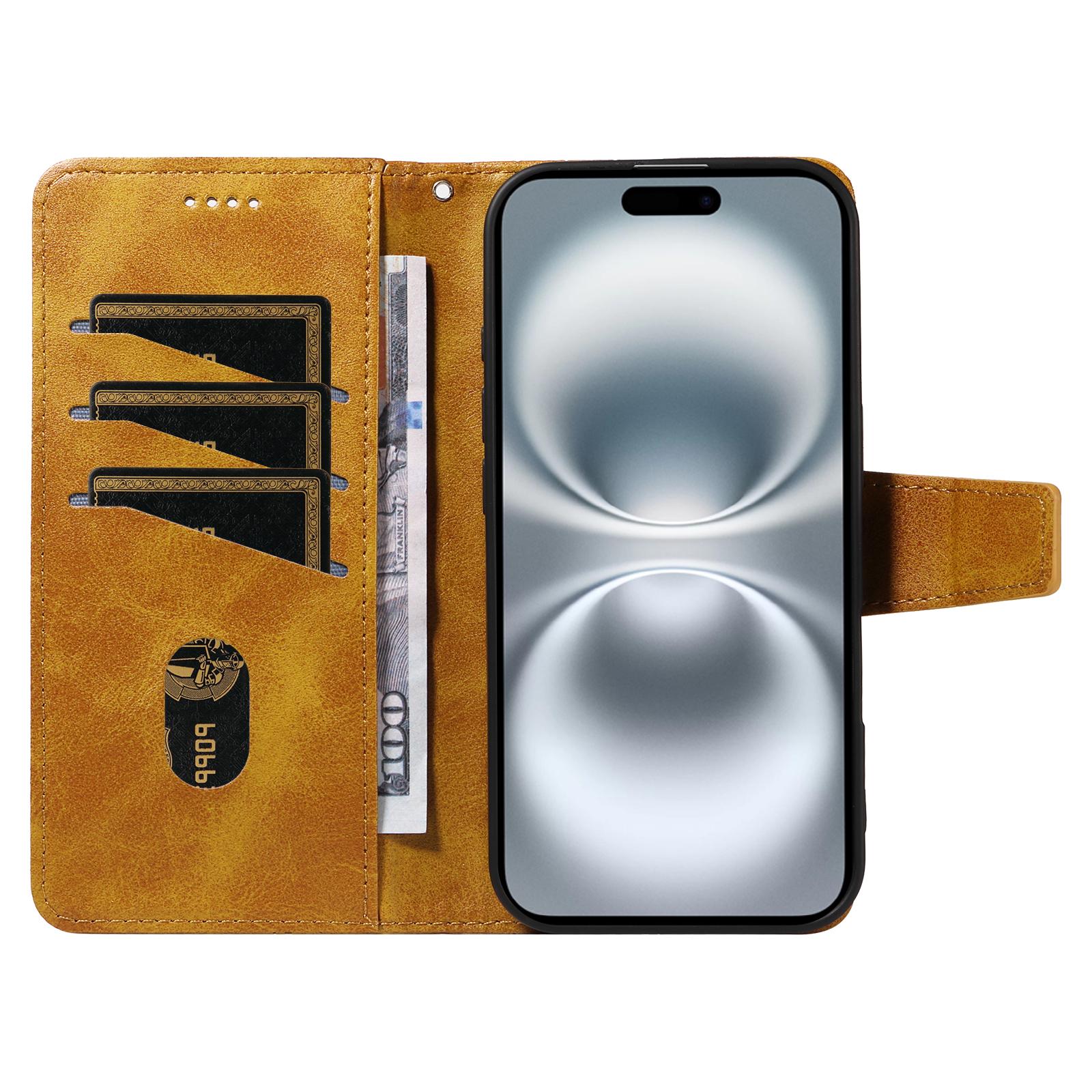 For iPhone 16 Plus Leather Case Wallet Stand Grids Imprinted Phone Cover with Strap Black
For iPhone 16 Plus Leather Case Wallet Stand Grids Imprinted Phone Cover with Strap Black