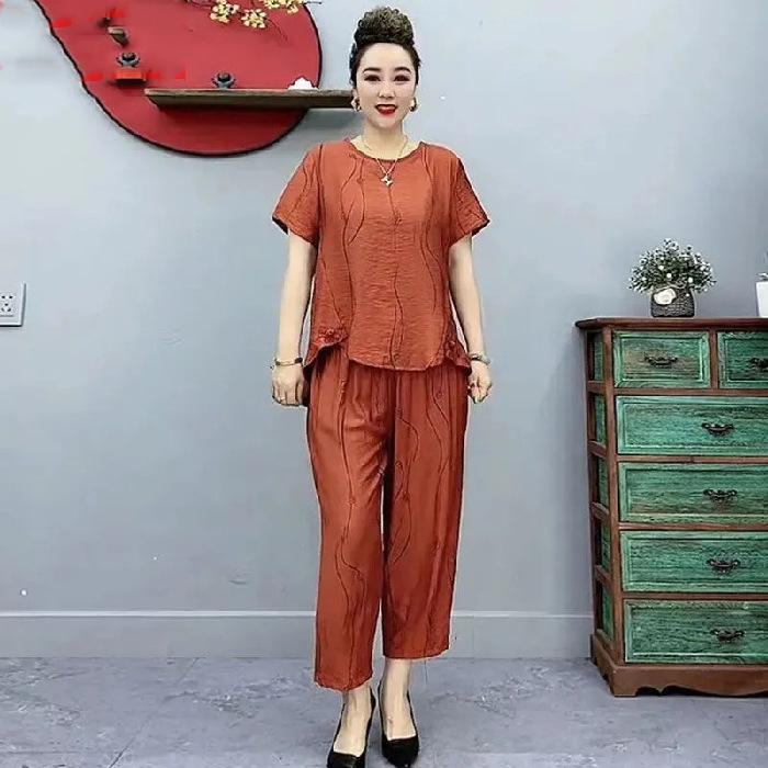 Женские летние костюмы свободного кроя, футболки с коротким рукавом в зарубежном стиле, модная повседневная одежда для мам XXXXXL красный
Женские летние костюмы свободного кроя, футболки с коротким рукавом в зарубежном стиле, модная повседневная одежда для мам XXXXXL красный