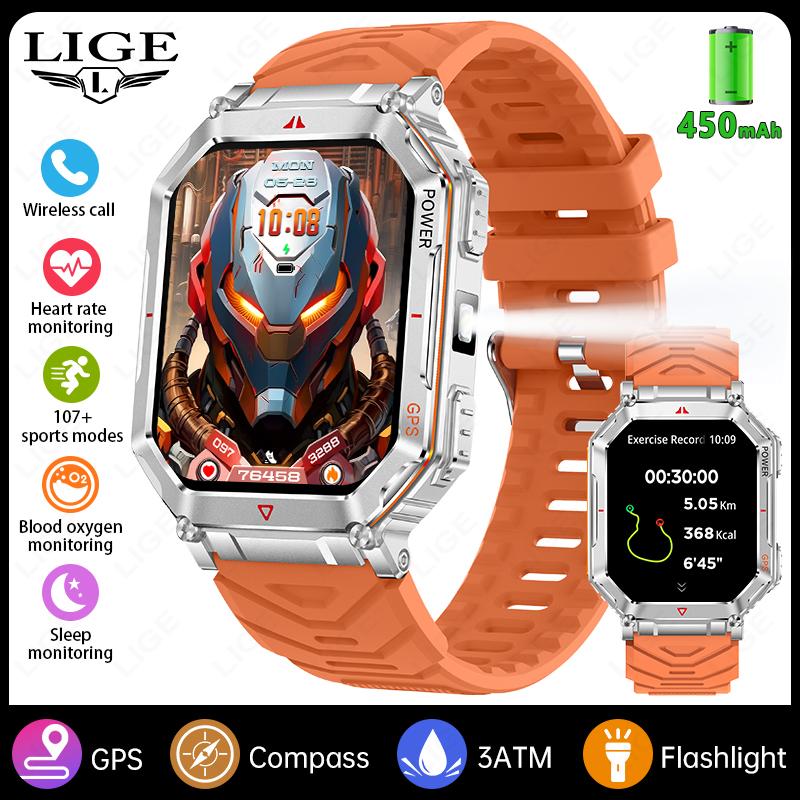 GPS Smart Watch 450mAh 3ATM Waterproof Built-in Compass Barometric Altimeter Military Sport Smartwatch Men For Android iOS Built-in GPS помаранчевий
GPS Smart Watch 450mAh 3ATM Waterproof Built-in Compass Barometric Altimeter Military Sport Smartwatch Men For Android iOS Built-in GPS помаранчевий