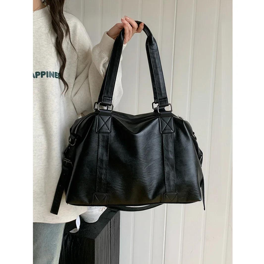 Large Capacity Black Shoulder Bags For Women Large Shopper Bag Solid Color Soft Leather Crossbody Handbags Lady Travel Tote bags чёрный
Large Capacity Black Shoulder Bags For Women Large Shopper Bag Solid Color Soft Leather Crossbody Handbags Lady Travel Tote bags чёрный