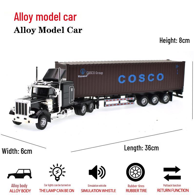 Игрушечная модель полуприцепа из сплава – Американский грузовик-контейнеровоз
Игрушечная модель полуприцепа из сплава – Американский грузовик-контейнеровоз